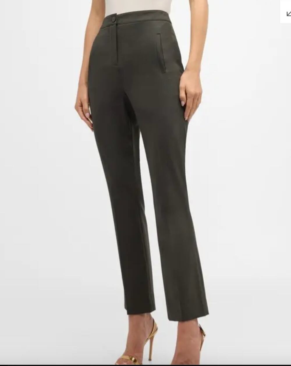 Veronica Beard Jensen Pant Loden Olive Green Wool Cropped $378
